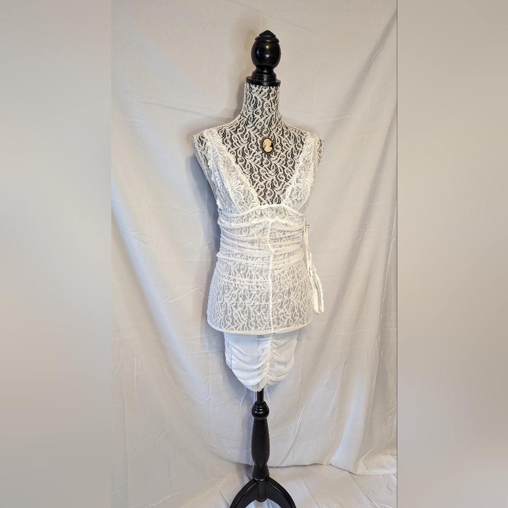 Fredericks of Hollywood White Sheer Body Dress!
